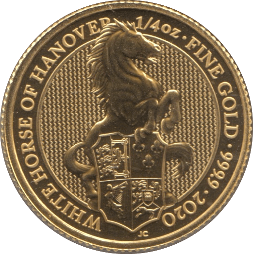 2020 GOLD 1/4 OUNCE WHITE HORSE OF HANOVER QUEENS BEASTS - GOLD BRITANNIAS - Cambridgeshire Coins