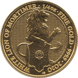 2020 GOLD £25 1/4 OUNCE BRITANNIA BRILLIANT UNCIRCULATED WHITE LION OF MORTIMER - GOLD BRITANNIAS - Cambridgeshire Coins