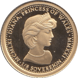 2021 ASCENSION ISLANDS PRINCESS DIANA GOLD PROOF 1/8 SOVEREIGN - Gold World Coins - Cambridgeshire Coins