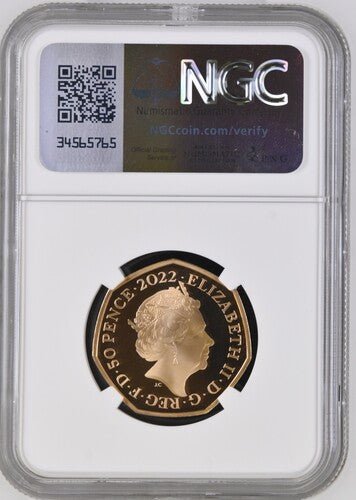 2022 GOLD HARRY POTTER 50P 25TH ANNIVERSARY PF 69 ULTRA CAMEO - NGC GOLD COINS - Cambridgeshire Coins