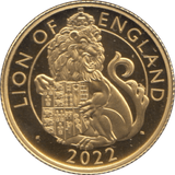 2022 GOLD PROOF 1/4 OUNCE LION OF ENGLAND QUEENS BEASTS - GOLD BRITANNIAS - Cambridgeshire Coins