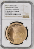 2022 GOLD PROOF TUTANKHAMUN'S TOMB 100TH ANNIVERSARY OF DISCOVERY £5 (NGC) PF69 ULTRA CAMEO - NGC GOLD COINS - Cambridgeshire Coins