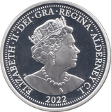 2022 SILVER PROOF FIVE POUNDS ALDERNEY - SILVER WORLD COINS - Cambridgeshire Coins