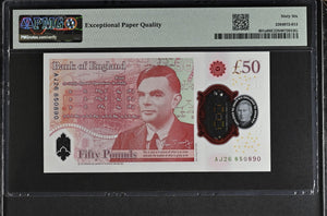 2023 FIFTY POUNDS BANKNOTE S. JOHN P401a PMG 66 GEM UNCIRCULATED AJ26850890 - PMG CERTIFIED ENGLISH BANKNOTES - Cambridgeshire Coins