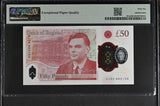 2023 FIFTY POUNDS BANKNOTE S. JOHN P401a PMG 66 GEM UNCIRCULATED AJ34863154 - PMG CERTIFIED ENGLISH BANKNOTES - Cambridgeshire Coins