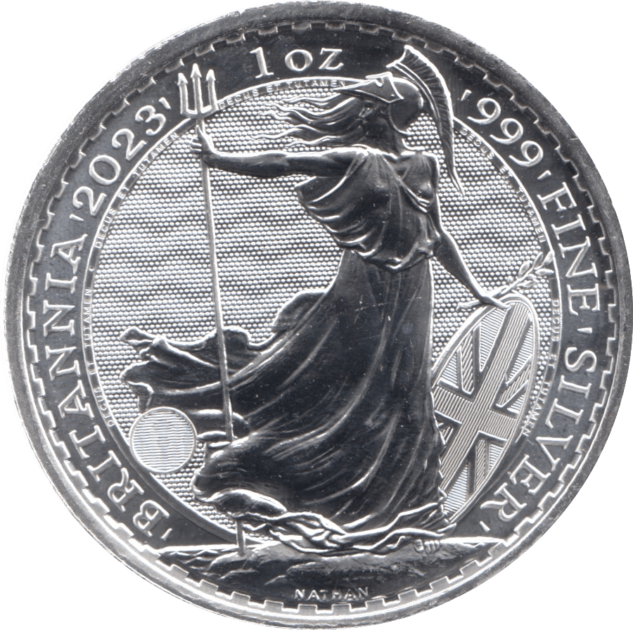 2023 SILVER BRITANNIA ONE OUNCE TWO POUNDS CHARLES III CROWNED (TRIDENT PRIVY) (Copy) - Cambridgeshire Coins