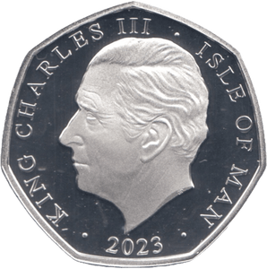 2023 SILVER PROOF 50P 'GOD SAVE THE KING' ISLE OF MAN - SILVER WORLD COINS - Cambridgeshire Coins