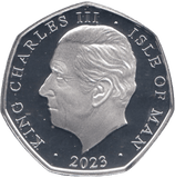 2023 SILVER PROOF 50P 'LONG LIVE OUR NOBLE KING' ISLE OF MAN - SILVER WORLD COINS - Cambridgeshire Coins