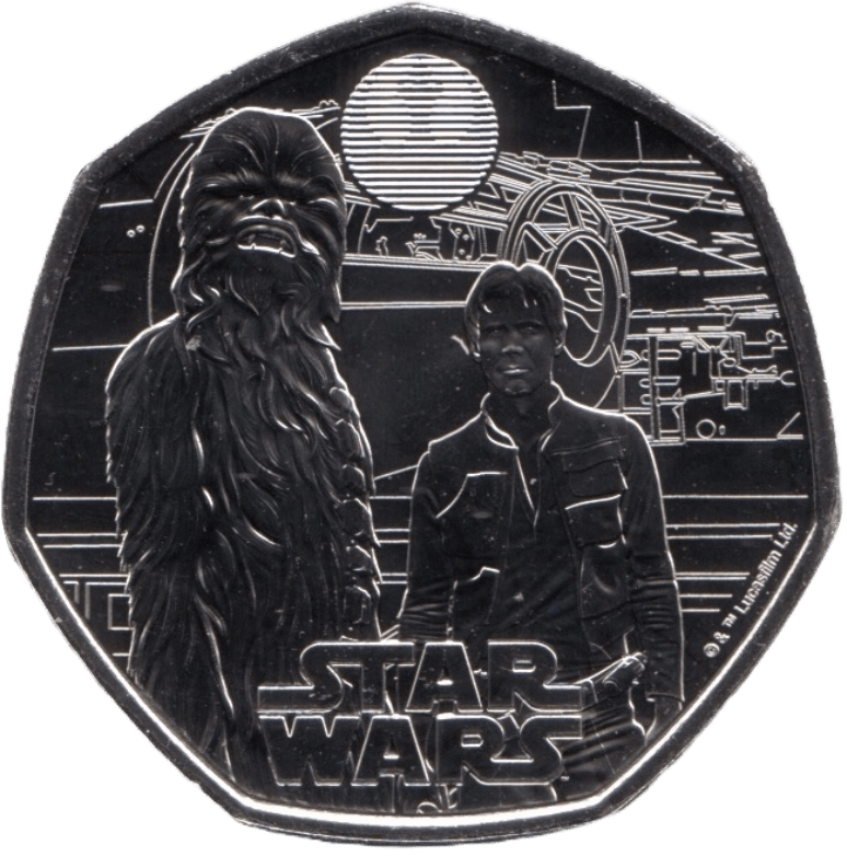 2024 FIFTY PENCE BRILLIANT UNCIRCULATED 50P HAN SOLO AND CHEWBACCA - 50p BU - Cambridgeshire Coins