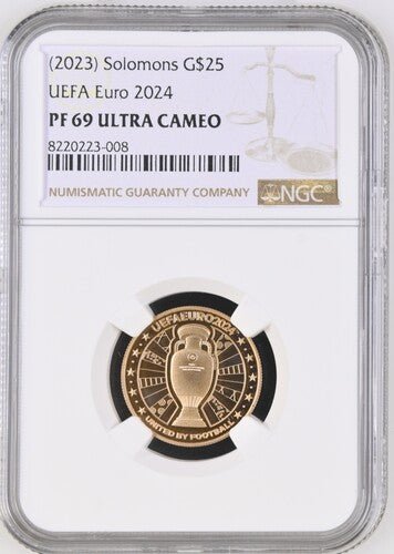 2024 GOLD $25 UEFA EURO PF 69 ULTRA CAMEO - NGC GOLD COINS - Cambridgeshire Coins