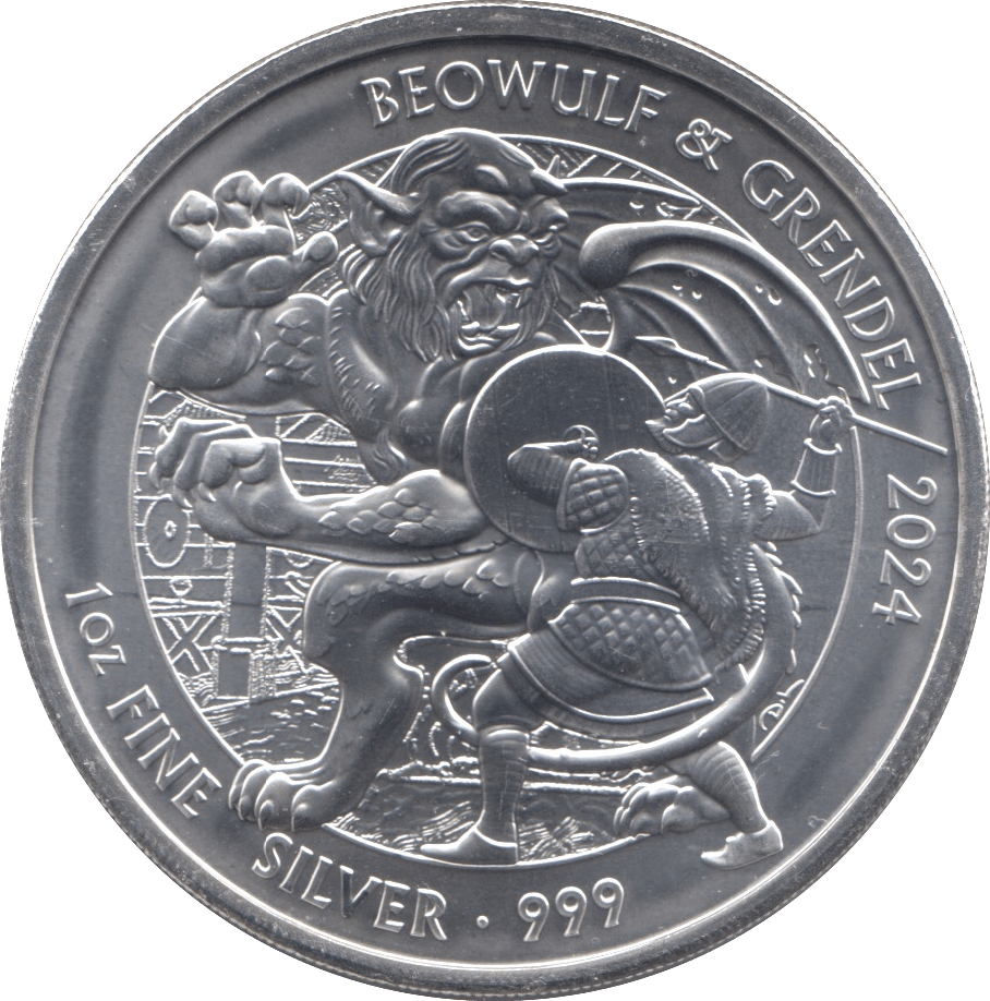 2024 SILVER BEOWULF AND GRENDEL TWO POUNDS UK - SILVER 1 oz COINS - Cambridgeshire Coins