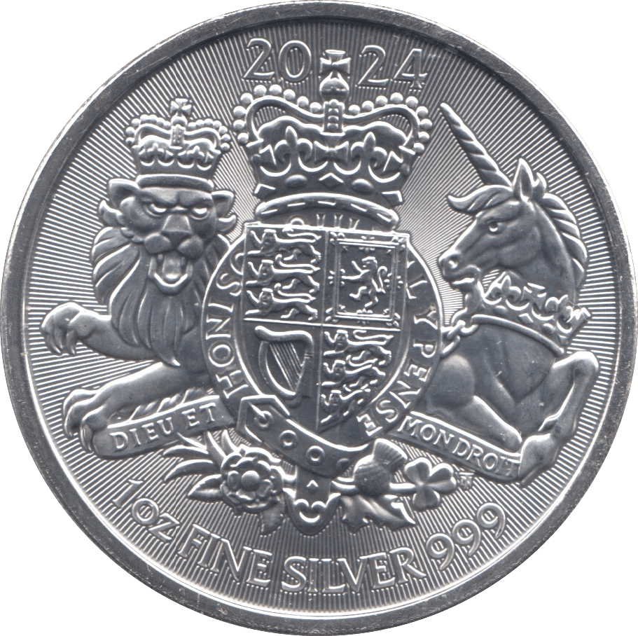 2024 SILVER ROYAL ARMS TWO POUNDS UK - SILVER 1 oz COINS - Cambridgeshire Coins