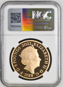 2022 GOLD PROOF THE QUEENS REIGN THE COMMONWEALTH  £5 (NGC) PF69 ULTRA CAMEO