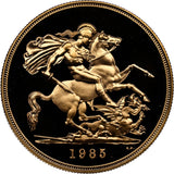 1985 GOLD FIVE POUND SOVEREIGN PF 69 ULTRA CAMEO