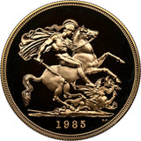 1985 GOLD FIVE POUND SOVEREIGN PF 69 ULTRA CAMEO