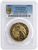 2022 GOLD PROOF LION OF ENGLAND AU ROYAL TUDOR BEASTS PCGS MS64