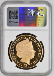 2013 GOLD FIVE POUND QUEEN'S CORONATION PF 69 ULTRA CAMEO