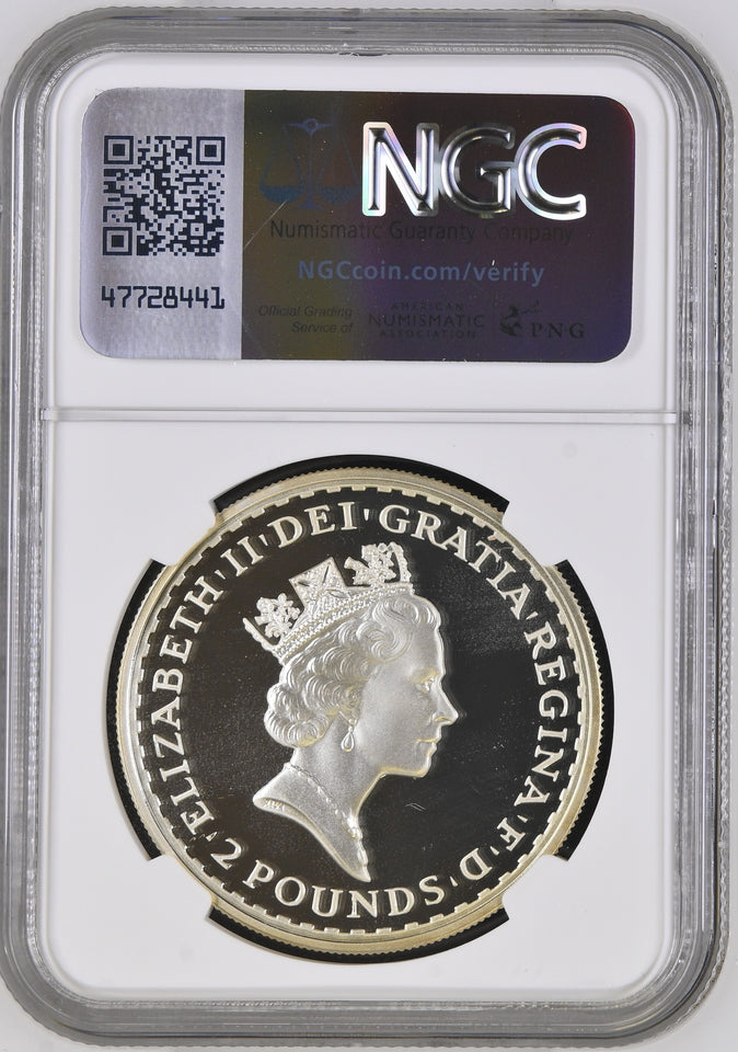 1997 SILVER 2 POUND BRITANNIA ANNIVERSARY PF 69 ULTRA CAMEO