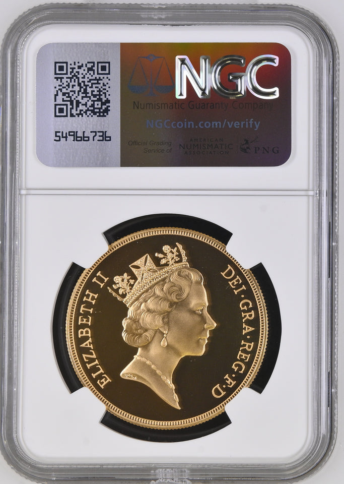 1996 GOLD FIVE POUND SOVEREIGN PF 69 ULTRA CAMEO