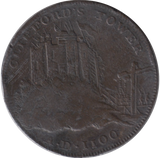 1795 HALFPENNY CONDER TOKEN CLIFFORDS TOWER YORK