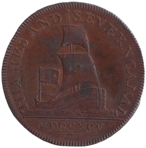 1795 HALFPENNY TOKEN BRIMSCOMBE PORT BIRMINGHAM