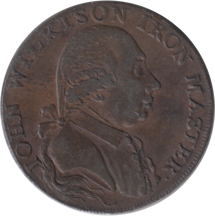 1793 HALFPENNY TOKEN WILKINSON IRONWORKS SHROPSHIRE