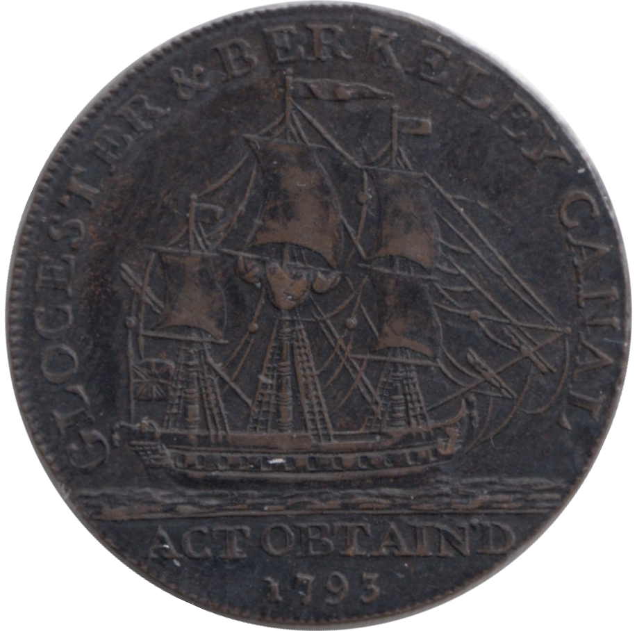 1793 HALFPENNY TOKEN GLOUCESTER AND BERKLEY CANAL