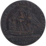 1793 HALFPENNY TOKEN GLOUCESTER AND BERKLEY CANAL