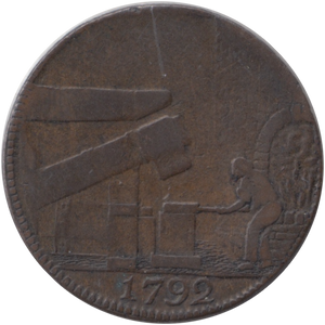 1792 HALFPENNY TOKEN WILKINSON IRONWORKS ANGLSEY LONDON LIVERPOOL