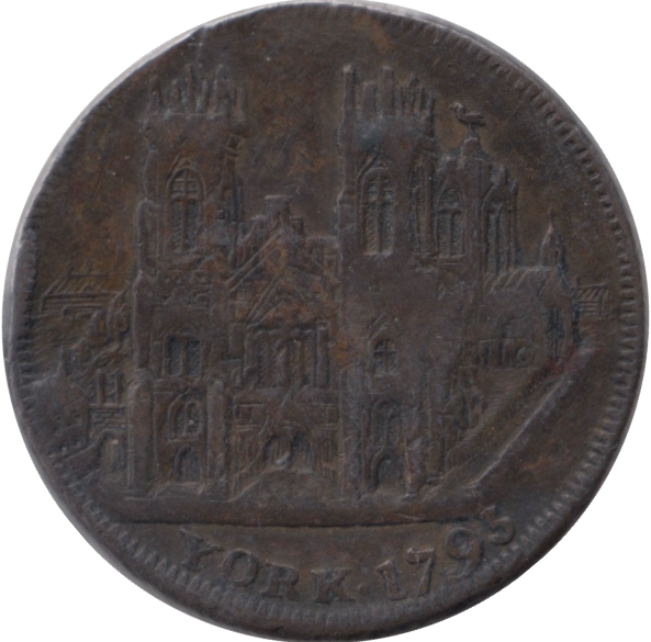 1795 HALFPENNY CONDER TOKEN CLIFFORDS TOWER YORK