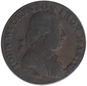 1793 HALFPENNY TOKEN WILKINSON IRONWORKS SHROPSHIRE