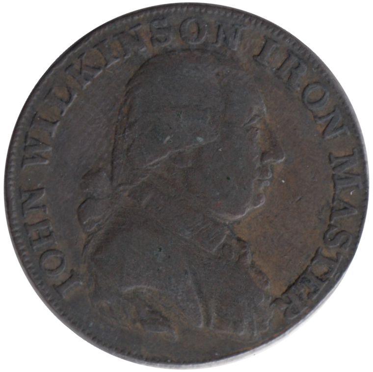 1793 HALFPENNY TOKEN WILKINSON IRONWORKS SHROPSHIRE