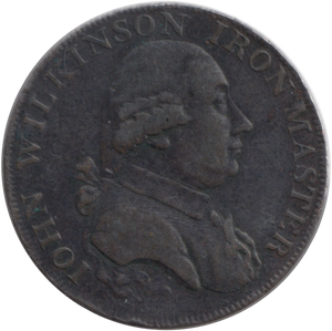 1790 HALFPENNY TOKEN WILKINSON IRONWORKS SHROPSHIRE