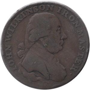 1788 HALFPENNY TOKEN WILKINSON IRONWORKS SHROPSHIRE