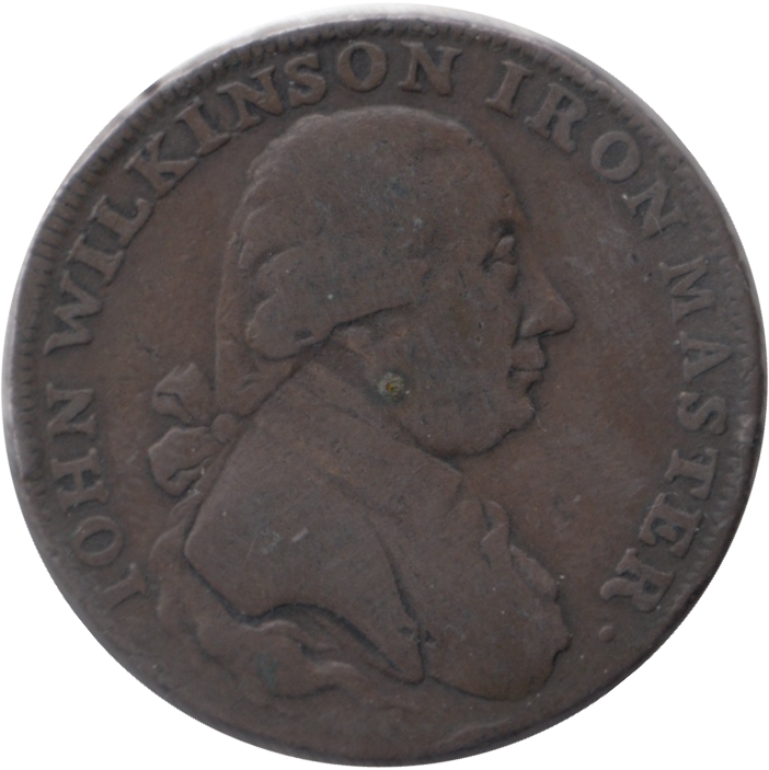 1788 HALFPENNY TOKEN WILKINSON IRONWORKS SHROPSHIRE