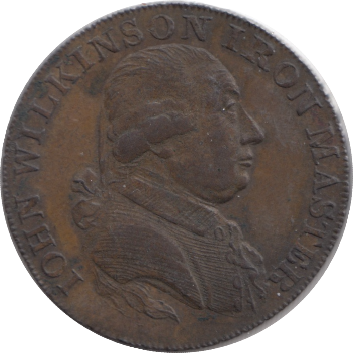 1793 HALFPENNY TOKEN WILKINSON IRONWORKS SHROPSHIRE