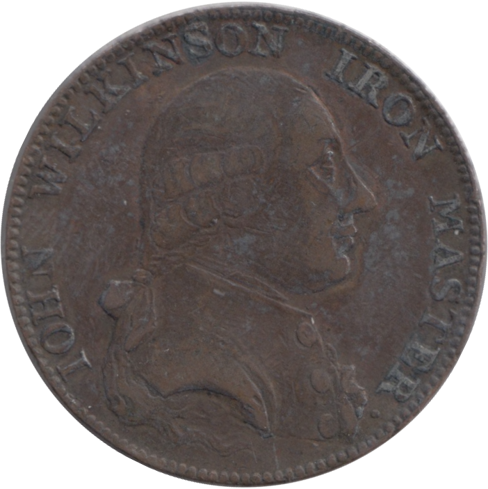 1787 HALFPENNY TOKEN WILKINSON IRONWORKS SHROPSHIRE