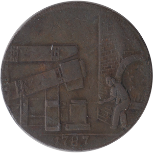 1787 HALFPENNY TOKEN WILKINSON IRONWORKS SHROPSHIRE