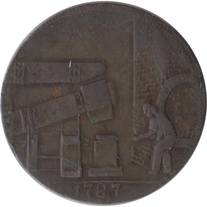 1787 HALFPENNY TOKEN WILKINSON IRONWORKS SHROPSHIRE