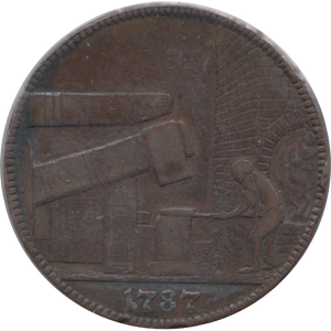 1787 HALFPENNY TOKEN WILKINSON IRONWORKS SHROPSHIRE