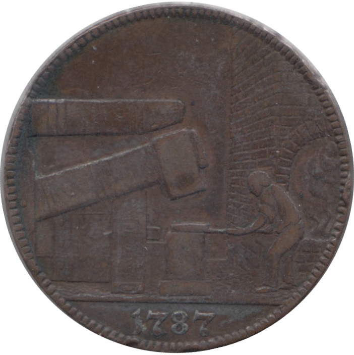 1787 HALFPENNY TOKEN WILKINSON IRONWORKS SHROPSHIRE