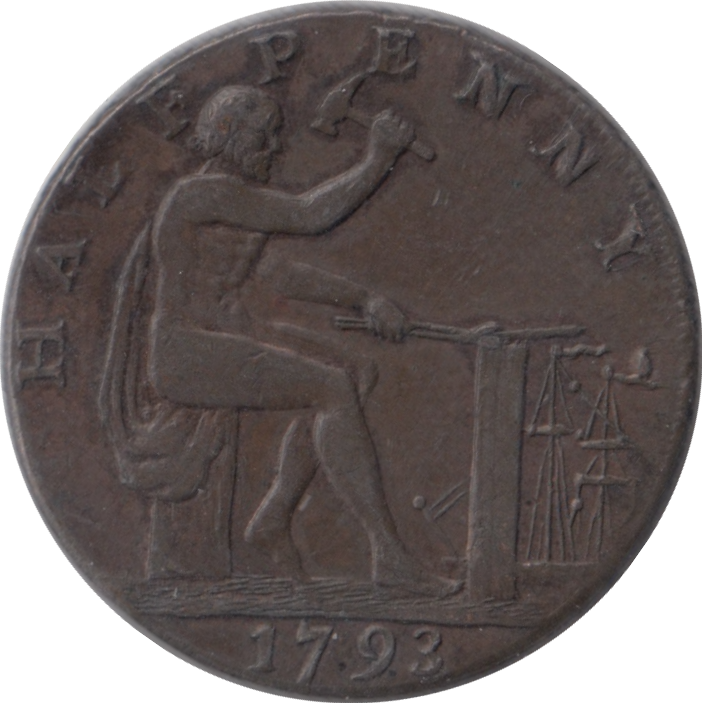 1793 HALFPENNY TOKEN WILKINSON IRONWORKS SHROPSHIRE