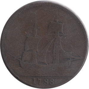 1788 HALFPENNY TOKEN WILKINSON IRONWORKS SHROPSHIRE