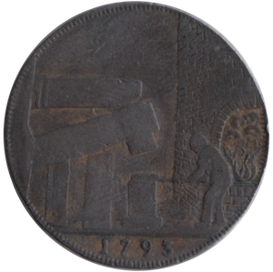 1793 HALFPENNY TOKEN WILKINSON IRONWORKS SHROPSHIRE