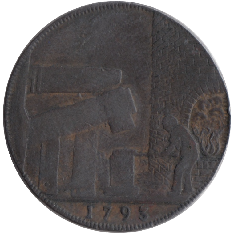 1793 HALFPENNY TOKEN WILKINSON IRONWORKS SHROPSHIRE