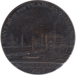 1793 HALFPENNY TOKEN GLOUCESTER AND BERKLEY CANAL