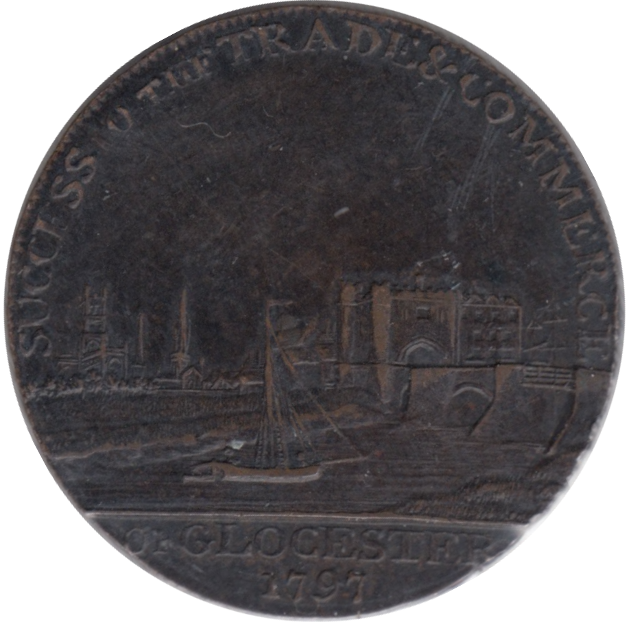 1793 HALFPENNY TOKEN GLOUCESTER AND BERKLEY CANAL