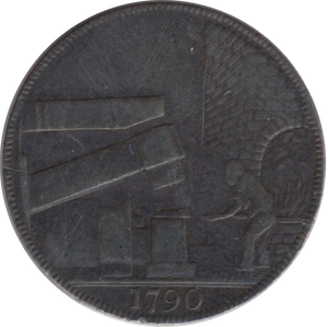 1790 HALFPENNY TOKEN WILKINSON IRONWORKS SHROPSHIRE