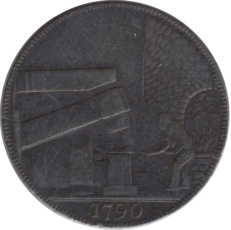 1790 HALFPENNY TOKEN WILKINSON IRONWORKS SHROPSHIRE