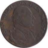 1792 HALFPENNY TOKEN WILKINSON IRONWORKS ANGLSEY LONDON LIVERPOOL